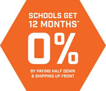 Schools get 12 months 0% by paying half down and shipping up front. 